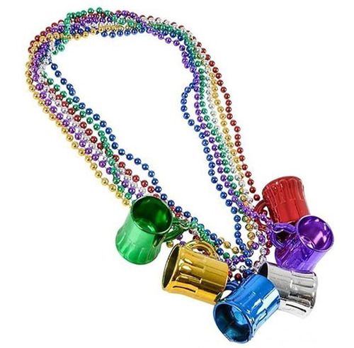 12 Collares Tarros Tequilero Shots Collar Vaso Fiesta Disco