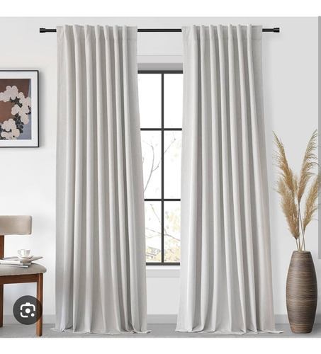 Cortina Blackout 100% Recubrimiento Textil Doble Cara Gris Oscuro