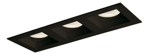 Spot De Embutir Newline Flat Para 3 Lâmpadas Mr16 Gu10 Preto