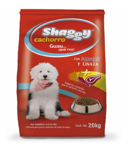 Alimento Croqueta Shaggy Cachorro 20kg