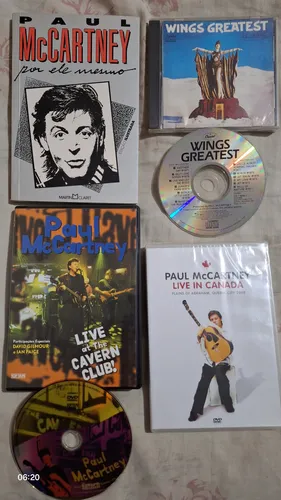 Livro Paul Mccartney Por Ele Mesmo Capa Mole Editora Martin Claret + Dvd Live At The Cavern Club + Live In Canada + Cd Wings Greatest Hits M8