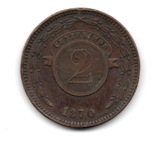 Moneda Paraguay 2 Centesimos 1870 Km#3