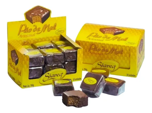 Pao De Mel Coberto Com Chocolate Ao Leite Siareg 2dp - 36un