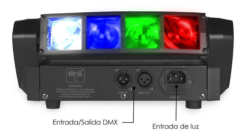 Imagen 3 de 8 de Cabeza Movil Minispider 8 Led Beam Doble Movimiento Steelpro