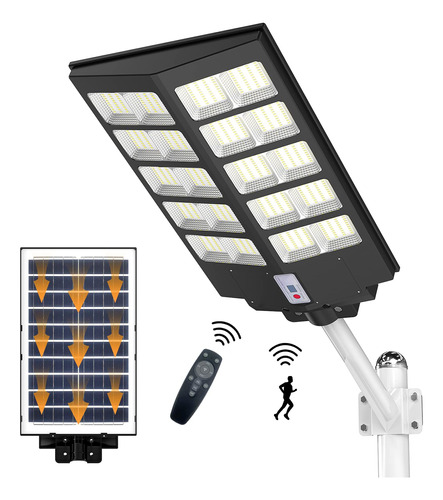 Dancingboar Luces Solares Led De Calle De 1000 W, Sensor De