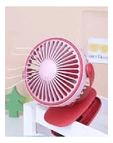 Ventilador Recargable 15x10x13 De Clip Para Escritorio Estructura Azul Aspas Blanco Diámetro 13 Cm Material De Las Aspas Plástico