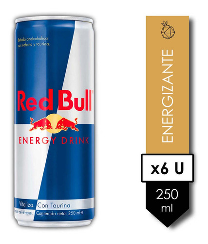 Imagen 1 de 9 de Red Bull X 6u . Rtd . 250 Ml - Tomate Algo® -
