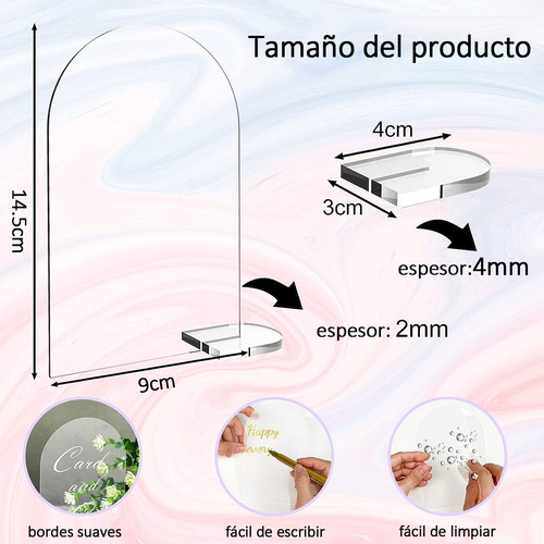10 Acrílico Numero De Mesa Con Base Sublimable 14.5×9.5cm