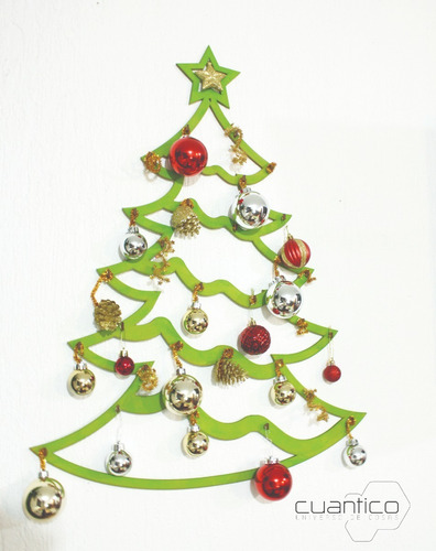 Árbol De Navidad Pared Madera (mdf) 70x56 Cm Verde | Meses sin intereses