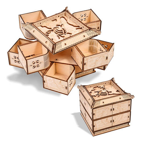 Puzle Mecanico De Madera 3d Con Forma De Dragon, Diy M...