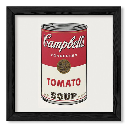 Cuadros Popart 20x20 Chato Negro Campbells Tomato Soup