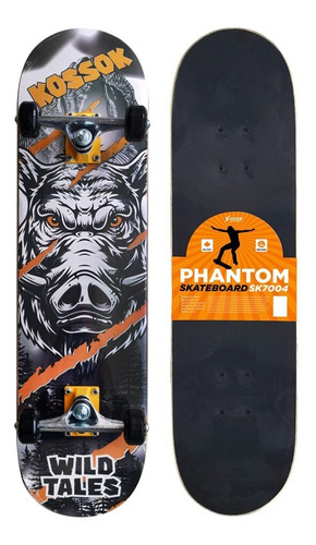 Skate Patineta Kossok Phantom Maple 9 Capas Truck Aluminio