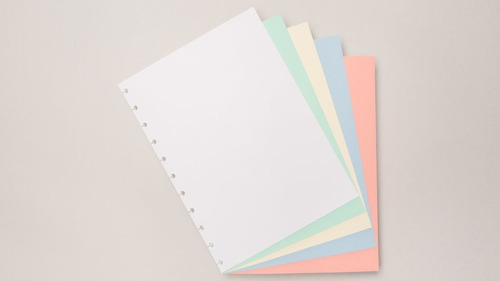 Refil Caderno Inteligente Colorido Liso 80g Com 50 Folhas