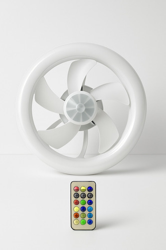 Ventilador 360° Con 3 Luces Led Para Foco 30 Cm 1000 Rpm Blanco Blanco Plástico 5