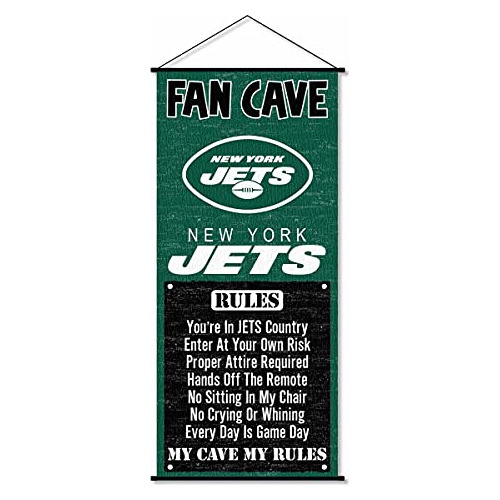 Banderín De Pared Fanáticos De New York Jets Cueva De...