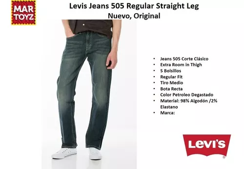 Levis Jeans 505 Regular Leg Corte Clasico