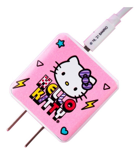 Cargador De Pared 3.1 A 2 Puertos Hello Kitty Cable Tipo C