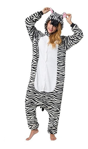 Pijama De Animales - Cebra - Kigurumi - Enteros Niños Adulto