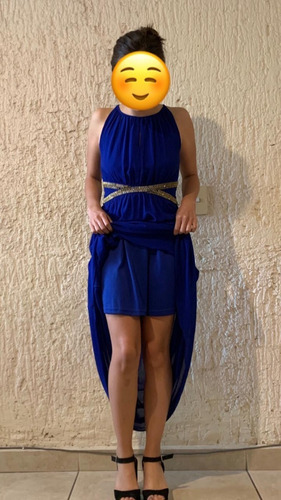 Vestido De Noche Color Azul Marino