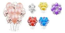 Comprar Set 10 Globos Transparente Meltalizados Y Perlados Confeti