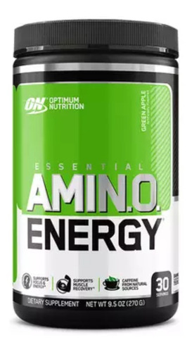 Suplemento en polvo Optimum Nutrition  Essential Amin.o. Essential Amin.o. Energy aminoácidos sabor green apple en pote de 270g