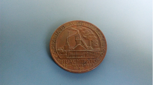 Antiga Medalha Com Desenho Relevo De Bronze Do Chile De 1950