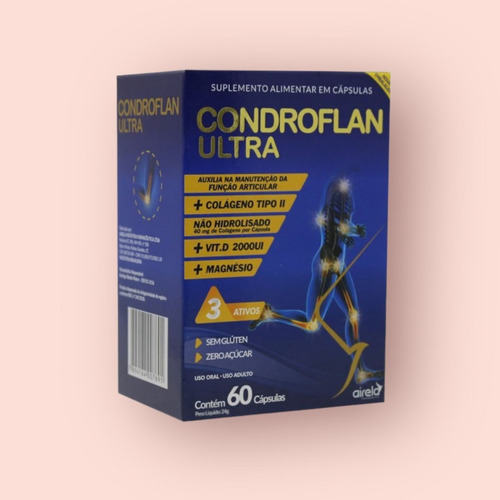 Kit 4 Caixas Condroflan Ultra 60 Capsulas Colágeno Vit.d Mag