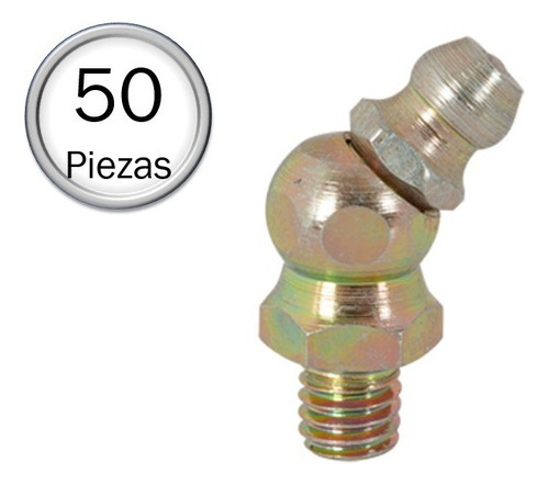 50 Graseras Codo De 45° Rosca De M6 X 1 P