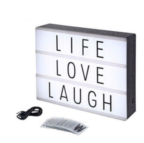 Cartel Pizarra Led Lightbox - Deco 31x22cm 92 Letras 