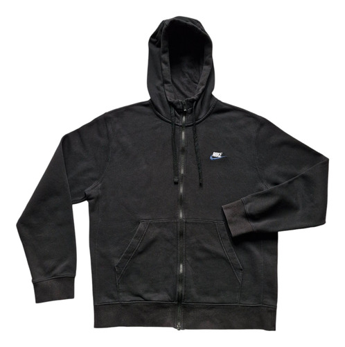 Campera Deportiva Hombre Capucha Negro Original Nike M (Usado)