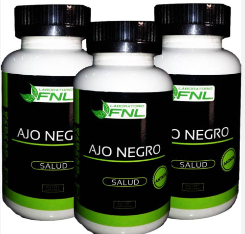 3 X Ajo Negro Black Garlic Antioxidante 180 Caps 3 Meses Tto