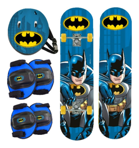 Set De Skate Batman Azul Pack 