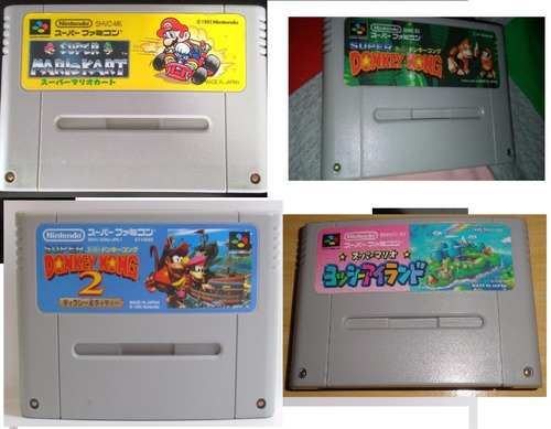 Mario Kart + Yoshis Island + Dk 1 + Dk 2 De Super Famicom