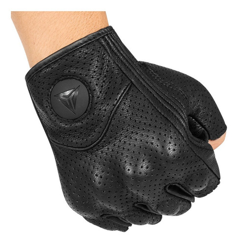 Guantes De Cuero Para Motociclista Cortos Motowolf 0302b 