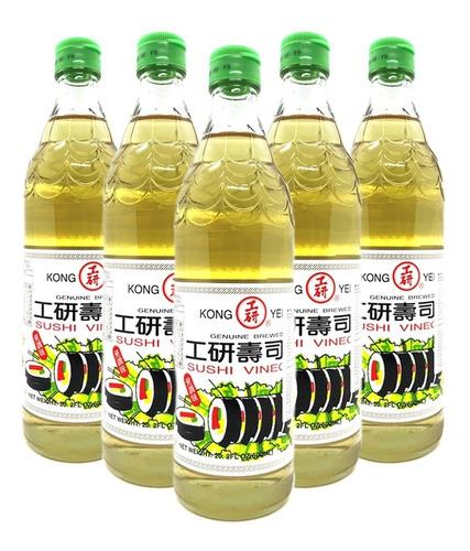 Pack 5u Vinagre De Arroz Sushi 600 Ml Taiwan