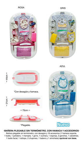Bañera Plegable Astrobaby Para Bebé Con Accesorios Azul Plegable Con Accesorios