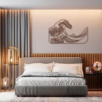 Comprar Quadro Escultura Grande Onda Kanagawa 150x92 Marrom Mdf 6mm