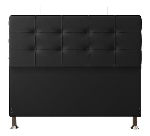 Cabeceira Cama Box Casal Estofada Grécia 140 Cm Suede Preto