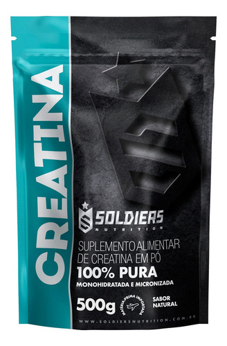 Creatina Monohidratada 500g 100% Pura Soldiers Nutrition Sabor Natural