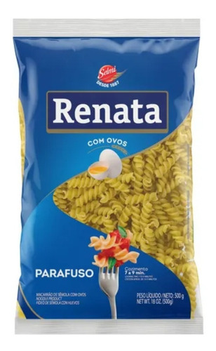 Macarrão De Sêmola Com Ovos Parafuso Renata Pacote 500g