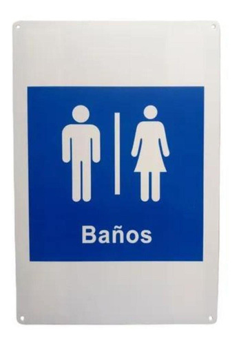 Señalética Baño Damas Y Varones 30x20cm Pp