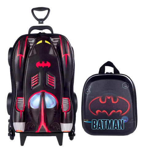 Mochila 3d  Lancheira Batman Chrome Wheels