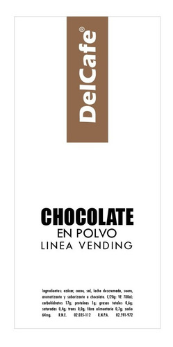 Imagen 1 de 3 de Chocolate En Polvo Dc Cacao C/ Leche Instantaneo Soluble Cba