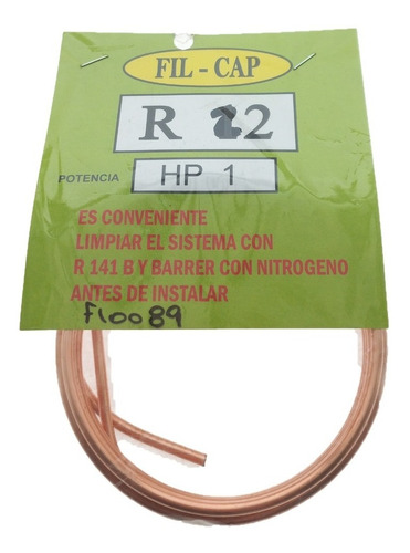 Capilar Para Unidad Condensadora 1 Hp Refrigerante R22