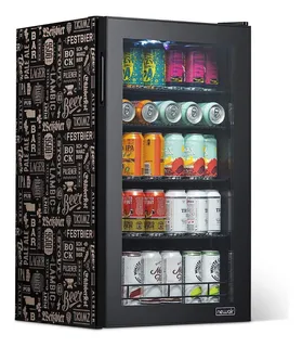 Refrigerador Y Enfriador De Bebidas Acero Inoxidable Newair Color Negro
