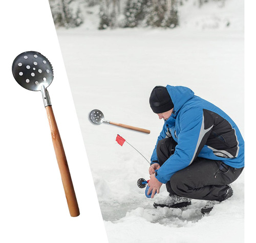 Cuchara De Pesca En Hielo, Cuchara De Hielo De Metal, Mango