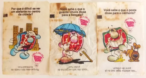 80sback - Quem lembra dos chicletes Ping Pong da década de 80? Em relação  ao gosto e a textura, eu gostava mais do Ploc, mas as figurinhas do Ping  Pong eram as