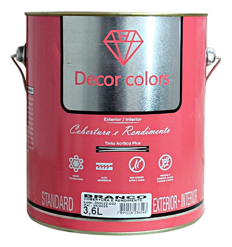 Tinta Cobertura E Rendimento Decor Colors Hera 3,6 L