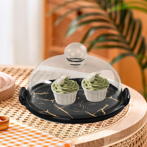 Soporte Para Tartas Con Cúpula De Cristal Transparente Para