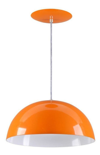 Luminária de teto Rei da Iluminação Meia Lua 40 cor laranja/branco 110V/220V